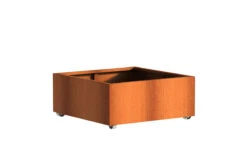Plantenbak Cortenstaal Op Wielen 100x100x40 Cm